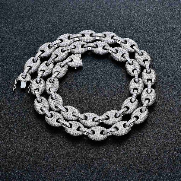 12mm iced out bling real moissanite stones pig nose bead 925 sterling silver coffee bean chain
12mm iced out bling real moissanite stones pig nose bead 925 sterling silver coffee bean chain