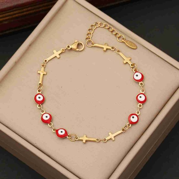 new design18k gold stainless steel cross/evil eye/heart lucky charms bracelet women b375, Golden;silver
new design18k gold stainless steel cross/evil eye/heart lucky charms bracelet women b375, Golden;silver
