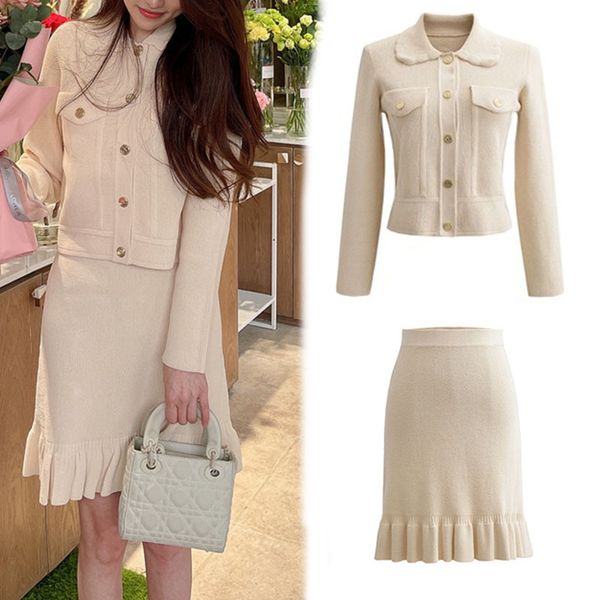 two piece dress sandro small fragrance knitted cardigan/fishtail skirt two-piece suitmadam2023, White
two piece dress sandro small fragrance knitted cardigan/fishtail skirt two-piece suitmadam2023, White