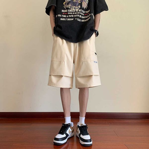men's shorts loose fitting work trend new versatile and minimalist five piece pants casual summer, White;black
men's shorts loose fitting work trend new versatile and minimalist five piece pants casual summer, White;black