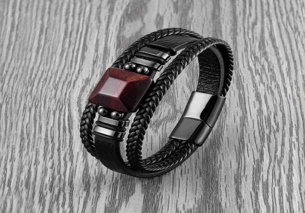 new square natural red tiger eye stone retro jewelry men039s bracelet 3 layers leather cord 316l stainless steel classic3407607, Black
new square natural red tiger eye stone retro jewelry men039s bracelet 3 layers leather cord 316l stainless steel classic3407607, Black