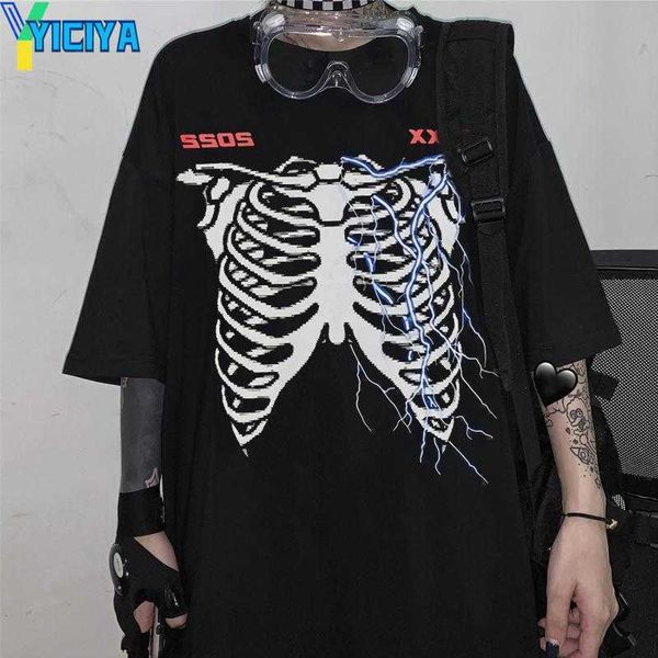 yiciya women's t shirts harajuku oversized t-shirt women summer dark skull print short sleeve funny bones streetwear punk tees woman c, White
yiciya women's t shirts harajuku oversized t-shirt women summer dark skull print short sleeve funny bones streetwear punk tees woman c, White