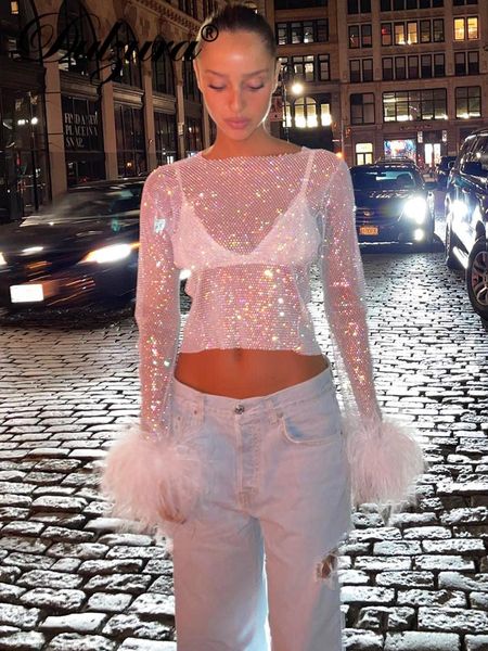 t-shirt dulzura women mesh see through y2k clothes hollow out long sleeve feather crop vintage korean fashion streetwear t shirts, White
t-shirt dulzura women mesh see through y2k clothes hollow out long sleeve feather crop vintage korean fashion streetwear t shirts, White