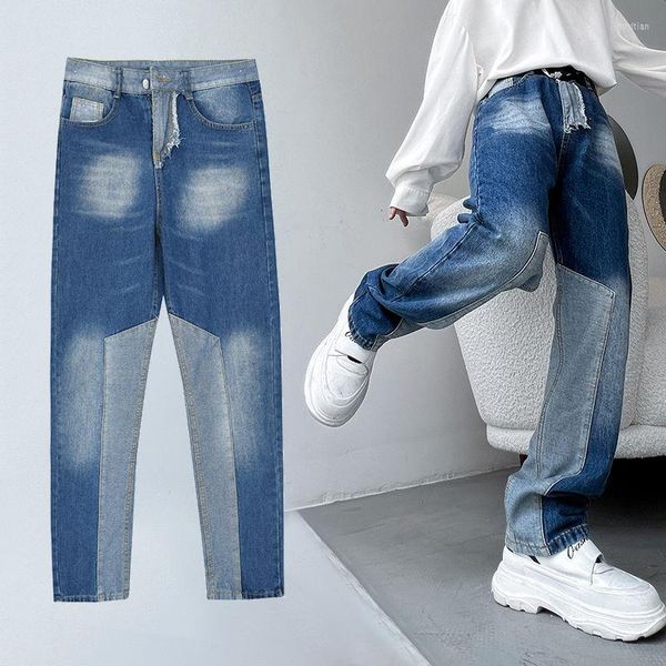men's jeans y2k patchwork for men harajuku style denim pants male blue vintage loose casual streetwear hip hop fashion spring
men's jeans y2k patchwork for men harajuku style denim pants male blue vintage loose casual streetwear hip hop fashion spring