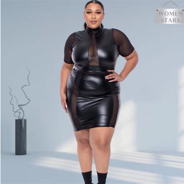 plus size dresses size black dress 5xl wholesale drop mesh pu patchwork elegant kneelength for women fashion strretwear 230512
plus size dresses size black dress 5xl wholesale drop mesh pu patchwork elegant kneelength for women fashion strretwear 230512