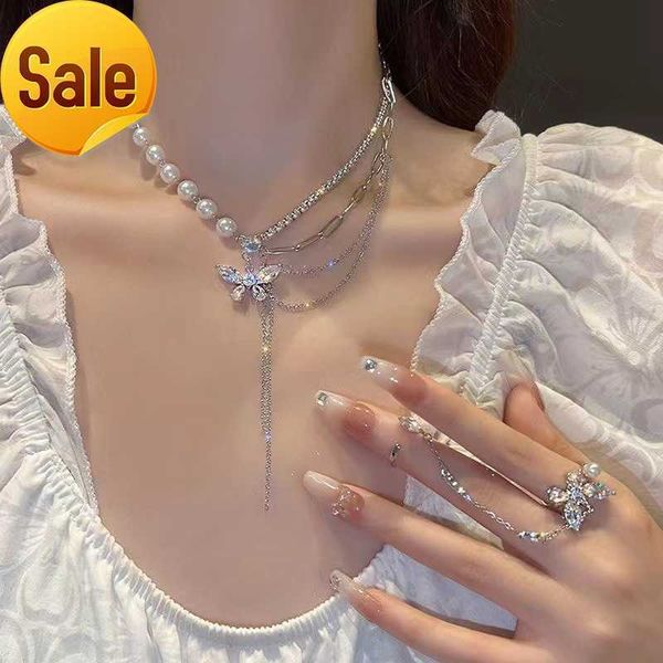2023 new ins zircon tassel stitching pearl womens necklaces rings set fashion jewelry for womens girl gift, Silver
2023 new ins zircon tassel stitching pearl womens necklaces rings set fashion jewelry for womens girl gift, Silver