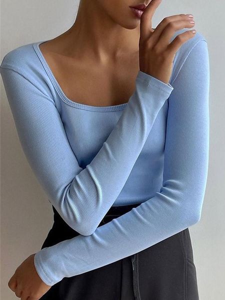 t-shirt y2k square neck long sleeve t shirts women knitted autumn winter black ribbed basic female casual slim shirt, White
t-shirt y2k square neck long sleeve t shirts women knitted autumn winter black ribbed basic female casual slim shirt, White