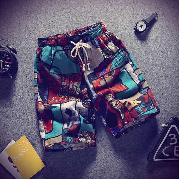 men's shorts qt802-ddk18-summer new casual large fashion trend loose beach pants, White;black
men's shorts qt802-ddk18-summer new casual large fashion trend loose beach pants, White;black