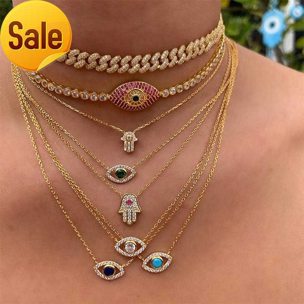 trendy gold plated evil eye necklace pendant micro pave gemstone evil eye choker necklace for women gift, Silver
trendy gold plated evil eye necklace pendant micro pave gemstone evil eye choker necklace for women gift, Silver