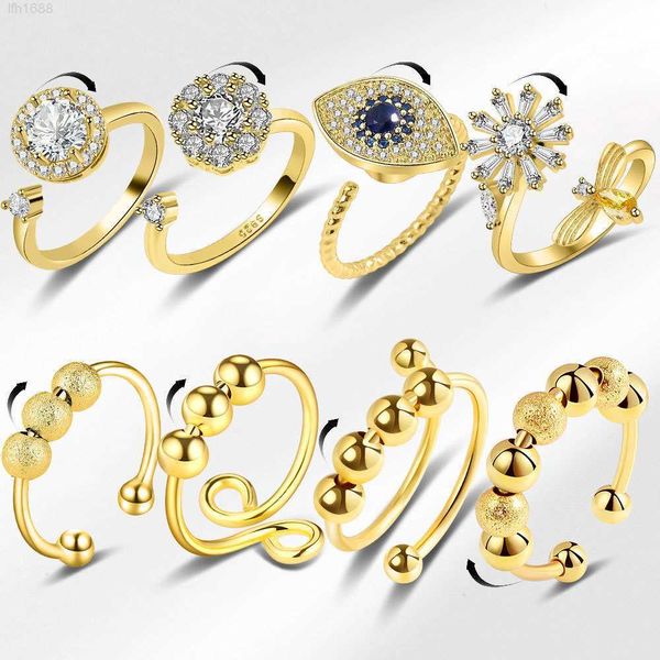8 pcs adjustable fidget anxiety rings spinner rings for anxiety relieving stress cz flower eye rotatable rings for women men, Silver
8 pcs adjustable fidget anxiety rings spinner rings for anxiety relieving stress cz flower eye rotatable rings for women men, Silver