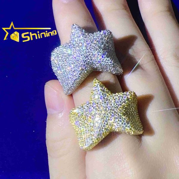 iced out diamond rings real gold plated 925 sterling silver moissanite stars rings hip hop jewelry
iced out diamond rings real gold plated 925 sterling silver moissanite stars rings hip hop jewelry