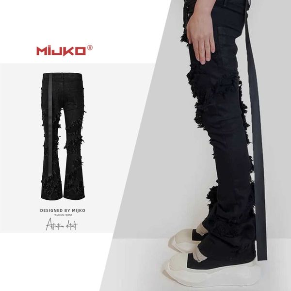 mijko men's wear women's new product ro style erosive high elastic black bull men's and women's same flare trouser leg j, Blue
mijko men's wear women's new product ro style erosive high elastic black bull men's and women's same flare trouser leg j, Blue