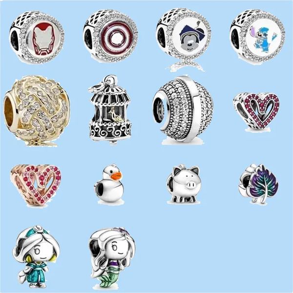925 silver beads charms fit pandora charm princess mermaid bead love heart blue turquoise crysta, Black
925 silver beads charms fit pandora charm princess mermaid bead love heart blue turquoise crysta, Black