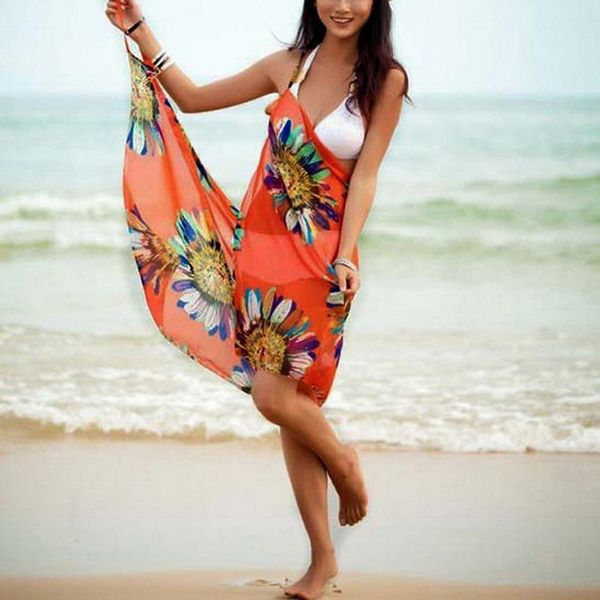 swimwear 2022 printed coverups beach dress women halter sling chiffon beach towel bikini wrap pareo skirts openback swimwear, White;black
swimwear 2022 printed coverups beach dress women halter sling chiffon beach towel bikini wrap pareo skirts openback swimwear, White;black