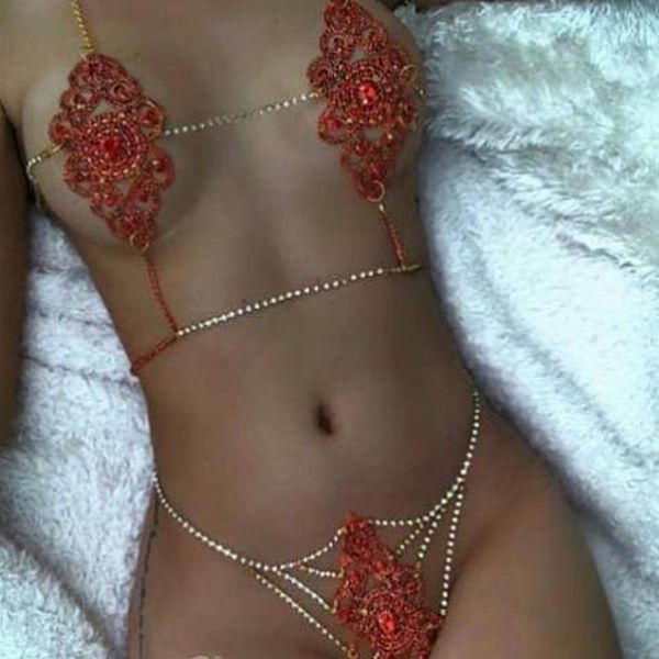 sell red rhinestone shining claw chain body chain set shiny underwear set chest chain panties nightclub style fashion dress show bra t-back, Silver
sell red rhinestone shining claw chain body chain set shiny underwear set chest chain panties nightclub style fashion dress show bra t-back, Silver