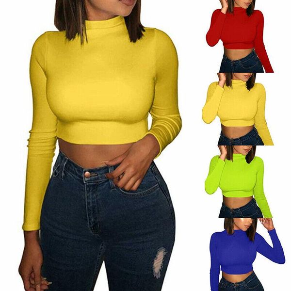t-shirt arrival women long sleeve slim fit bodycon crop tshirt tee female solid color causal basic tee outfits, White
t-shirt arrival women long sleeve slim fit bodycon crop tshirt tee female solid color causal basic tee outfits, White