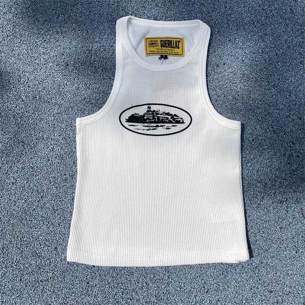 designer corteiz sleeveless breathable tank fashion high waist vest, White 
designer corteiz sleeveless breathable tank fashion high waist vest, White