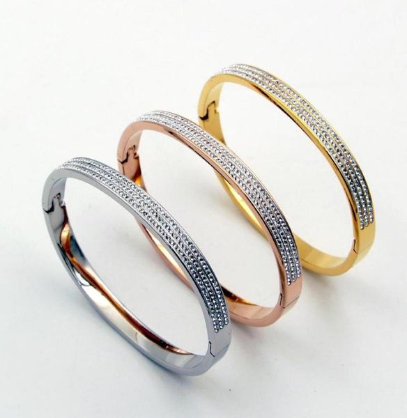 fashion stainless steel better round three row crystal bangle bracelet rose gold color woman female party wedding gift2307182, Black
fashion stainless steel better round three row crystal bangle bracelet rose gold color woman female party wedding gift2307182, Black