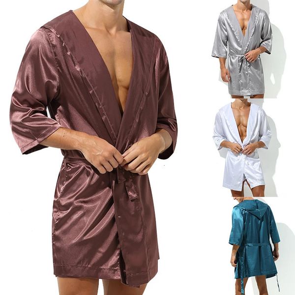 men's robes fashion men robes brand ice silk men bathrobe sleepwear short sleeve bath robe sleep lounge 230512
men's robes fashion men robes brand ice silk men bathrobe sleepwear short sleeve bath robe sleep lounge 230512