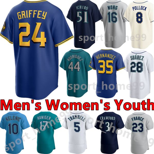 2023 custom 44 julio rodriguez jersey 35 teoscar hernandez 23 ty france 28 eugenio suarez 29 cal raleigh 3 j.p. crawford 76 jose caballero 5, Blue;black
2023 custom 44 julio rodriguez jersey 35 teoscar hernandez 23 ty france 28 eugenio suarez 29 cal raleigh 3 j.p. crawford 76 jose caballero 5, Blue;black