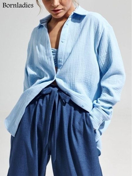 shirts bornladies 2023 women's spring summer 100% cotton shirts office lady fashionable solid lady long sleeve loose crepe shirts, White
shirts bornladies 2023 women's spring summer 100% cotton shirts office lady fashionable solid lady long sleeve loose crepe shirts, White