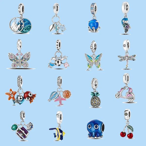 925 sterling silver charms for pandora jewelry beads dangle new butterfly dragonfly turtle cherry bead, Black
925 sterling silver charms for pandora jewelry beads dangle new butterfly dragonfly turtle cherry bead, Black
