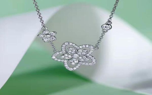 designer jewelry double flower pendant silver necklace diamond women collar chain gift8154817
designer jewelry double flower pendant silver necklace diamond women collar chain gift8154817