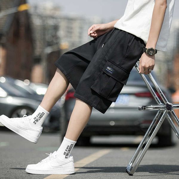 men's shorts summer overalls loose straight fashion casual panties five division pants, White;black
men's shorts summer overalls loose straight fashion casual panties five division pants, White;black