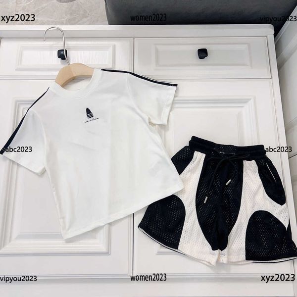 2023 outdoor tracksuits baby clothes kids sets 2pcs shoulder striped decorative t-shirt and hollow mesh breathable shorts, White
2023 outdoor tracksuits baby clothes kids sets 2pcs shoulder striped decorative t-shirt and hollow mesh breathable shorts, White