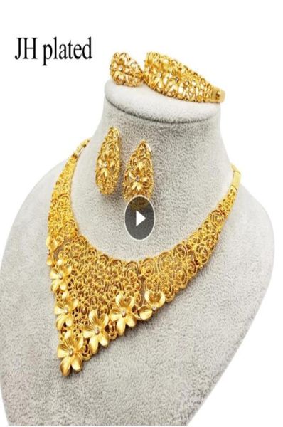 dubai gold jewelry sets african bridal wedding gifts for women saudi arab necklace bracelet earrings ring set collares jewellery6239895, Slivery;golden
dubai gold jewelry sets african bridal wedding gifts for women saudi arab necklace bracelet earrings ring set collares jewellery6239895, Slivery;golden