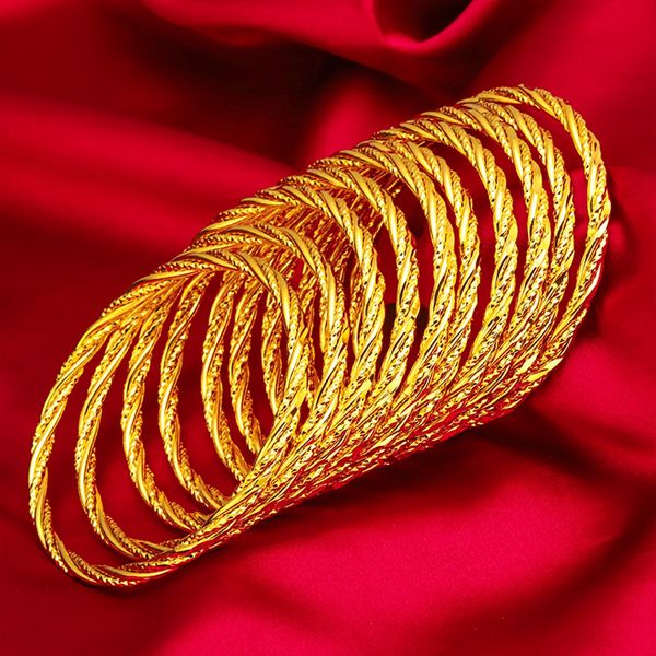twisted unopen women bangle bracelet solid 18k yellow gold filled classic fashion lady jewelry gift dia 62mm, Black
twisted unopen women bangle bracelet solid 18k yellow gold filled classic fashion lady jewelry gift dia 62mm, Black