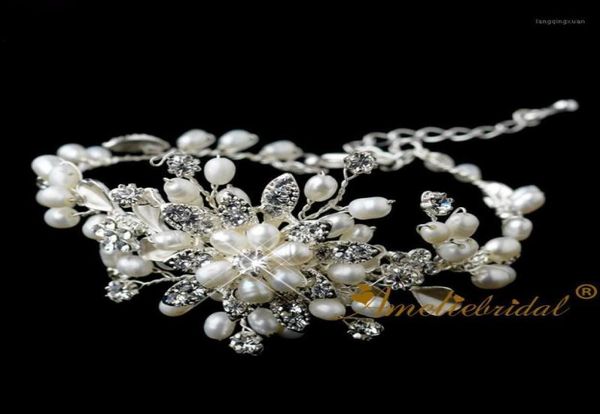 bangle handmade vintage rhinestone and pearl wedding bracelet bridal jewelry style fashion decoration chain13772972, Black
bangle handmade vintage rhinestone and pearl wedding bracelet bridal jewelry style fashion decoration chain13772972, Black