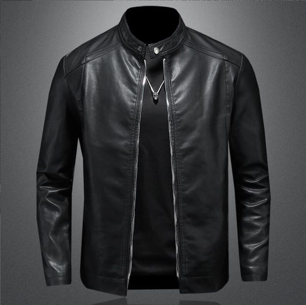 spring autumn leather jacket men stand collar slim pu leather jacket fashion motorcycle causal coat mens moto biker leather coat, Black
spring autumn leather jacket men stand collar slim pu leather jacket fashion motorcycle causal coat mens moto biker leather coat, Black