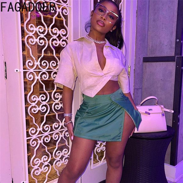 two piece dress fagadoer fashion streetwear women deep v irregular shirt and mini skirts sets summer matching 2pcs outfits 230512, White
two piece dress fagadoer fashion streetwear women deep v irregular shirt and mini skirts sets summer matching 2pcs outfits 230512, White