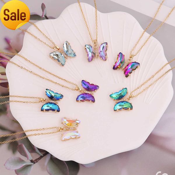 2022 fashion clavicle chain necklace gradient butterfly pendant necklace women, Silver
2022 fashion clavicle chain necklace gradient butterfly pendant necklace women, Silver