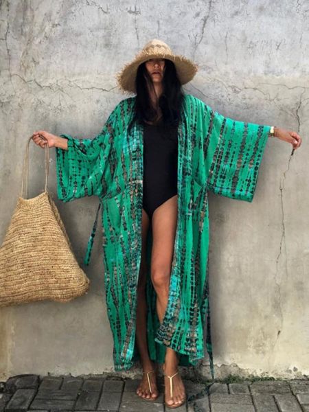 swimwear beach cover up tie dye striped printed kimono women long summer elegant belt swimsuit 2022 new beachwear outfits sales, White;black
swimwear beach cover up tie dye striped printed kimono women long summer elegant belt swimsuit 2022 new beachwear outfits sales, White;black
