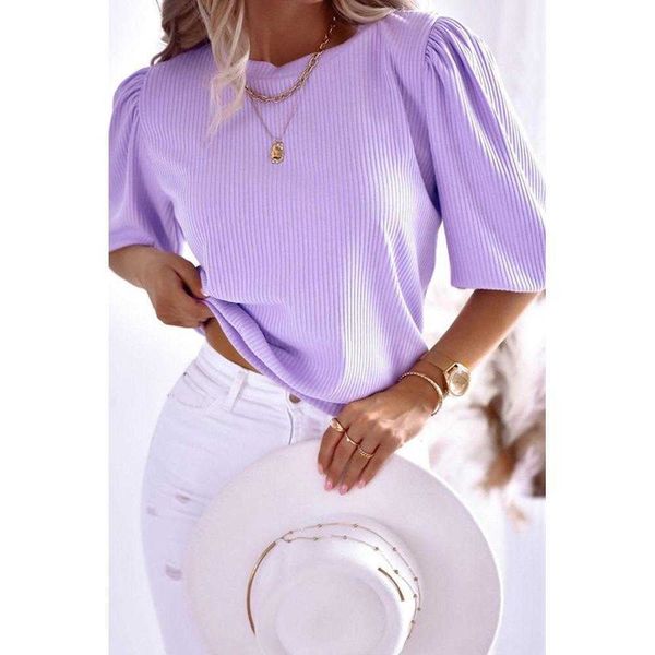 summer style white shirt bubble half sleeve rib knitted womens round neck t women
summer style white shirt bubble half sleeve rib knitted womens round neck t women