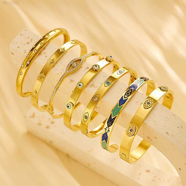 selling goods jewelry colors colourful gemstone zircon bracelet enamel 18k gold plated oval evil eyes bangle for women, Golden;silver
selling goods jewelry colors colourful gemstone zircon bracelet enamel 18k gold plated oval evil eyes bangle for women, Golden;silver