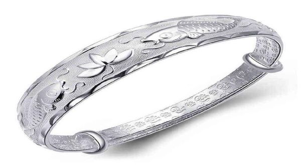 s925 silver fish lotus adjustable bracelet bangle for women girl lady wedding birthday gift2314759, Black
s925 silver fish lotus adjustable bracelet bangle for women girl lady wedding birthday gift2314759, Black