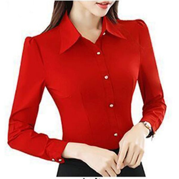 shirts fashion korean slim red office shirt autumn women lapel long sleeve single breasted working clothes blusas elegant ma'am 2xl, White
shirts fashion korean slim red office shirt autumn women lapel long sleeve single breasted working clothes blusas elegant ma'am 2xl, White