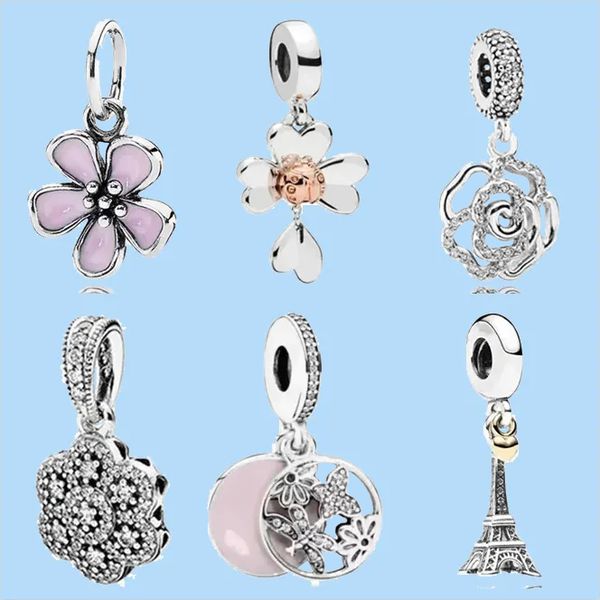 925 sterling silver charms for pandora jewelry beads dangle charm new pink flower beads, Black
925 sterling silver charms for pandora jewelry beads dangle charm new pink flower beads, Black