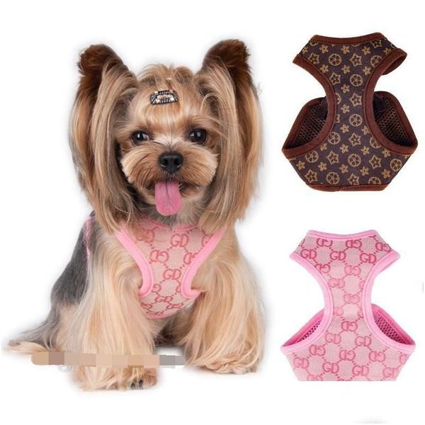 Dog Collars Leashes Designer Harness Set Classic Jacquard Lettering Stepin Harnesses Soft Air Mesh Pet Vest For Small Dogs Cat Tea Dhwi6, Black
Dog Collars Leashes Designer Harness Set Classic Jacquard Lettering Stepin Harnesses Soft Air Mesh Pet Vest For Small Dogs Cat Tea Dhwi6, Black