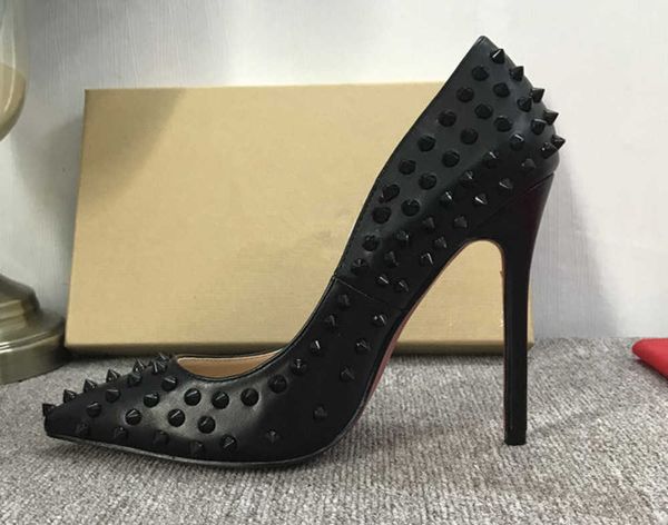 2023 luxurys designers 8 12cm women heels shoes bottom nude color rivets leather point toe pumps rubber wedding heels, Black
2023 luxurys designers 8 12cm women heels shoes bottom nude color rivets leather point toe pumps rubber wedding heels, Black