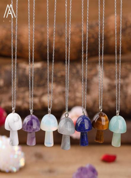 carved gemstones mushroom pendant charms stainlesssteel chain women healing crystals figurine pendant necklace jewelry4435193, Silver
carved gemstones mushroom pendant charms stainlesssteel chain women healing crystals figurine pendant necklace jewelry4435193, Silver