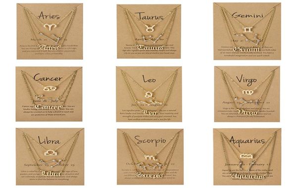 3pcsset 12 zodiac sign necklace for women constellation pendant chain choker birthday jewelry with cardboard card3760116, Silver
3pcsset 12 zodiac sign necklace for women constellation pendant chain choker birthday jewelry with cardboard card3760116, Silver