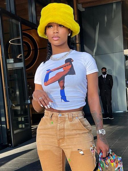 women's tshirt sifreyr stylish graphic printed short sleeve round neck vintage clothing tee y2k sleeveless slim fit crop 230512, White
women's tshirt sifreyr stylish graphic printed short sleeve round neck vintage clothing tee y2k sleeveless slim fit crop 230512, White