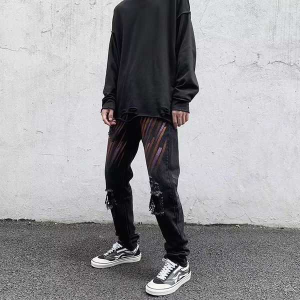 men's jeans 2023 hiphop men straight y2k men's vintage ripped dark punk s fashion trousers streetwear harajuku male clothes, Blue
men's jeans 2023 hiphop men straight y2k men's vintage ripped dark punk s fashion trousers streetwear harajuku male clothes, Blue