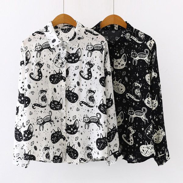 shirts autumn spring women shirts black white cartoon cat print blouses fashion slim long sleeve chiffon shirt female blusas mujer
shirts autumn spring women shirts black white cartoon cat print blouses fashion slim long sleeve chiffon shirt female blusas mujer