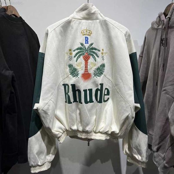 men's t-shirts patchwork rhude jacket coconut print casual zip coat jackets for men women streetwear, White;black
men's t-shirts patchwork rhude jacket coconut print casual zip coat jackets for men women streetwear, White;black