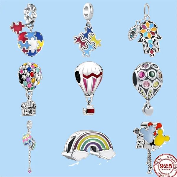 925 sterling silver charms for pandora jewelry beads jigsaw balloon rainbow beads bead, Black
925 sterling silver charms for pandora jewelry beads jigsaw balloon rainbow beads bead, Black